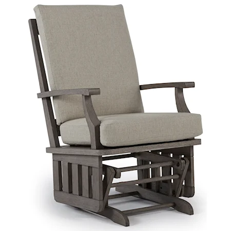 Casual Glide Rocker with Modern Slat Design